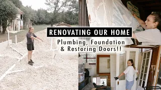 RENOVATING OUR HOME: Plumbing, Foundation & Restoring Doors! | XO, MaCenna