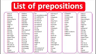PREPOSITIONS | List of prepositions & types | Improve your vocabulary