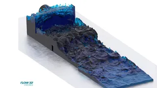 Energy Dissipating Baffled Outlet Simulation | FLOW-3D HYDRO