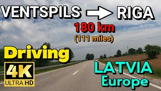 【4K60】 Driving from VENTSPILS city to RIGA the capital of Latvia, Europe 🚙.