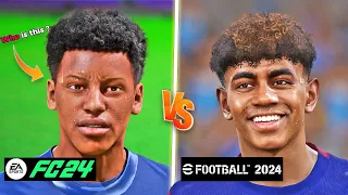 EA SPORTS FC 24 vs eFootball 2024 - Famous Young Player Faces | Fujimarupes