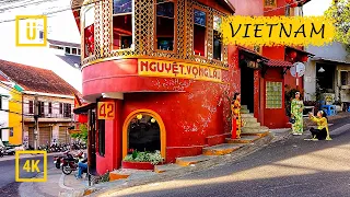 Walking in Vietnam. Da Lat (Dalat) city walk in downtown. Binaural Audio. [4K walking tour] 2021