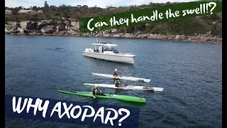 Surf Skiing 2 metre swell off Sydney Heads | Axopar 37 Sun Top Review