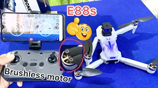 E88s drone brushless motor Unboxing review test