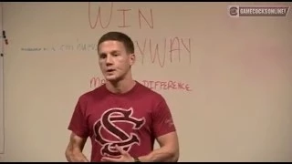 Cpl. Kyle Carpenter speaks to Gamecock men's soccer