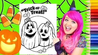 Coloring Halloween Pumpkins & Candy Corn Coloring Page Prismacolor Pencils | KiMMi THE CLOWN