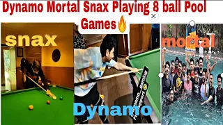 Dynamo Mortal Snax Playing 8 ball Pool games || BGMI Creators Camp meetup❤