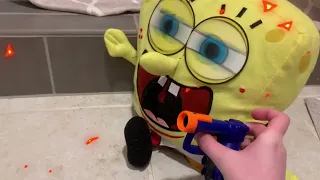 Spongebob gets stuck in washing machine