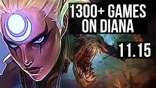 DIANA vs FIDDLESTICKS (JUNGLE) | 9/1/8, 2.4M mastery, 1300+ games, Dominating | NA Diamond | v11.15