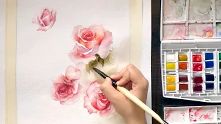 How to paint a Realistic Rose | watercolor flower realistic