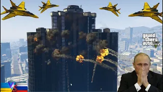 8,000 Russian Tanks, War Vehicles & Buildings Destroyed by Ukraine Jets, Drone & Helicopter - GTA 5