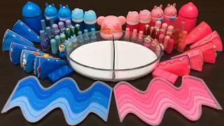 BLUE vs PINK !!!Mixing random into GLOSSY slime!!!Relaxing Satisfying Slime Video #61