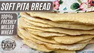 Soft, Easy, Delicious Pita Bread with 100% Freshly Milled Wheat | Homemade Pita Bread Recipe