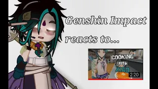 Genshin impact react to cooking with Xiao 1// GC // LeMaMafe (part 2?)