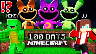 JJ and Mikey Survived 100 Days From Smiling Critters - Poppy Playtime - in Minecraft Maizen