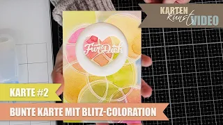 Karten-Kunst Karten-Video: Bunte Karte mit blitz-coloriertem Hintergrund