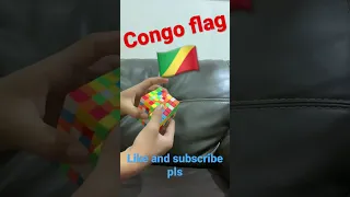 Make Congo flag by 7x7 cube#shorts
