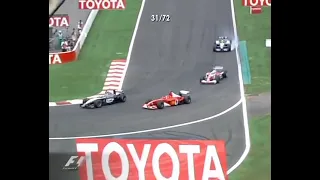 F1 France 2002   Battle  Schumacher vs Montoya vs Kimi