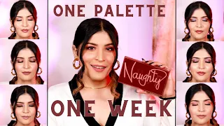 One Palette One Week | Huda Beauty Naughty Nude | 7 Makeup Tutorials | Shreya Jain