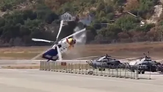 Russian helicopter Mi-8 crash and explode