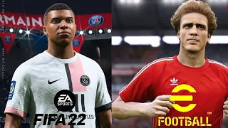 Fifa22 vs efootball(pes 2022)🤔|Early graphics and Animation comparison|z6 games #efootball #fifa