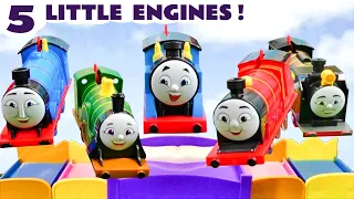 5 Little Engines Jumping on The Bed Toy Train Story