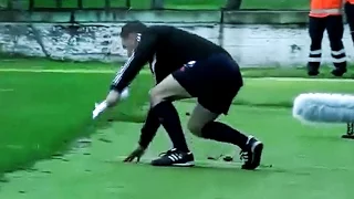 Drunk Soccer Refs Stumble & Piss on Field