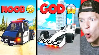 Upgrading NOOB Police Cars to GOD Police Cars in GTA 5!! (WOW)