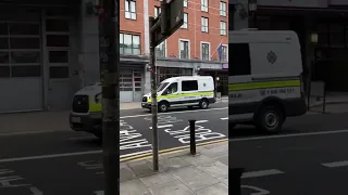 Garda car and garda van on pearse street