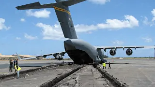 When Massive US C-17 Aircraft Crashes & Damages Airfield Runway