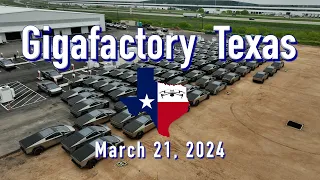 "Overflowing with Cybertrucks"  Tesla Gigafactory Texas. 3/21/2024  12:59PM