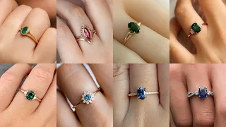 Latest Lightweight Gold and Gemstone finger Ring Designs with Weight and Price 2023| #Indhus