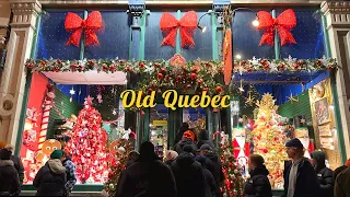 [4K]🇨🇦Old Quebec Christmas Market🎄🎀Fairy-tale Petit Champlain & Place Royale/ Dec. 2023