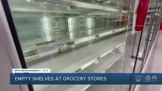 Shoppers finding empty shelves at some grocery stores