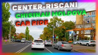 From the Center District to the Riscani District. Chisinau. Moldova. Car Ride. Travel Guid. 4k