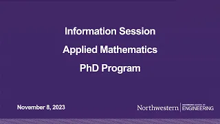 Applied Mathematics PhD Program: 2023-24 Virtual Information Session