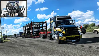 Hauling Heavy Machinery Across Texas with Volvo Vnl Truck in American Truck Simulator - Moza R9