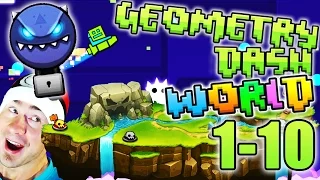 Geometry Dash WORLD ALL LEVELS 1-10 / DEMON KEY TREASURE ROOM /  DIAMOND VAULT / EXTRAS