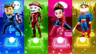 Paw Patrol Sueprhero Team : Chase vs Marshall vs Ryder vs Rubble | Tiles Hop EDM Rush