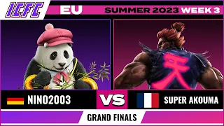 Nino2003 (Panda) vs. Super Akouma (Akuma) -  ICFC TEKKEN7 EU: Summer 2023 - Week 3 Grand Final