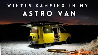 I Went Winter Camping in my Astro Van