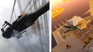 GTA 4 - Helicopter Bailouts and Crashes (Euphoria Physics)