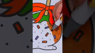 Coloring a Caramel Apple 🍏 #halloween #coloring #art