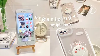 organizing & cleaning my iphone 8+ | ios 15 homescreen ☻ (2022)