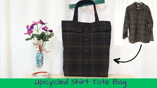 Upcycled Shirt Tote Bag/DIY Tote Bag from Old Clothes/Sew an Easy Tote Bag/From T-Shirt to Tote Bag