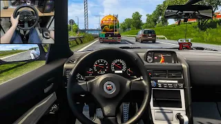 Euro Truck Simulator 2 - Nissan Skyline GTR R34 [Steering wheel gameplay]