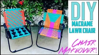 DIY: Macrame Lawn Chair- SICK MAKEVOER!! - by Orly Shani