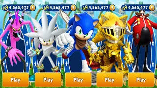 Sonic Dash - Sonic vs Silver vs Excalibur Sonic Fully Upgraded All Characters Unlocked -Run Gameplay