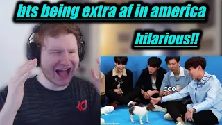 bts being extra af in america REACTION!!! (funny moments)