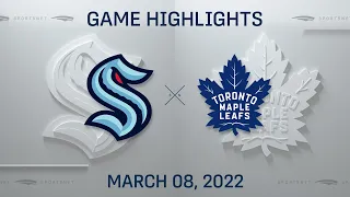 NHL Highlights | Kraken vs. Maple Leafs - Mar. 8, 2022